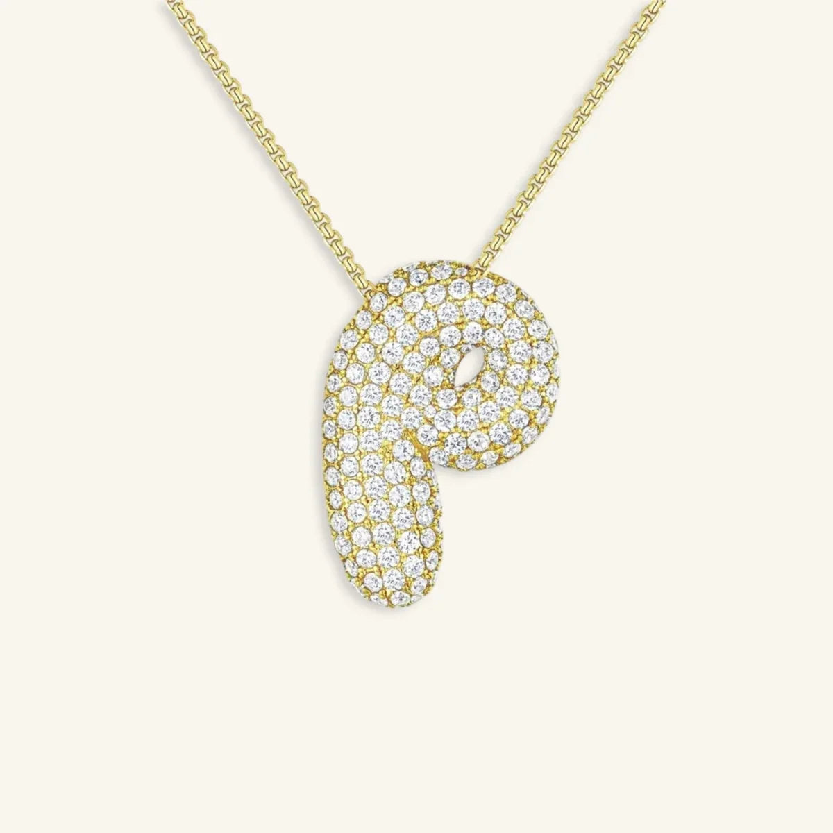 Bubble Letter Initial Necklace