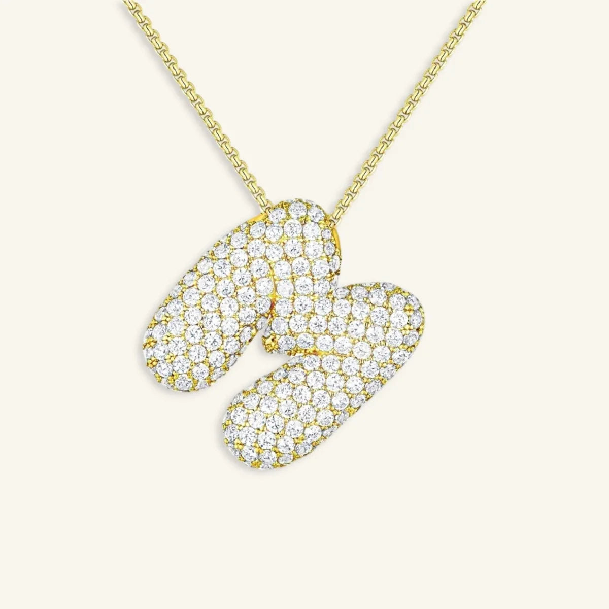 Bubble Letter Initial Necklace