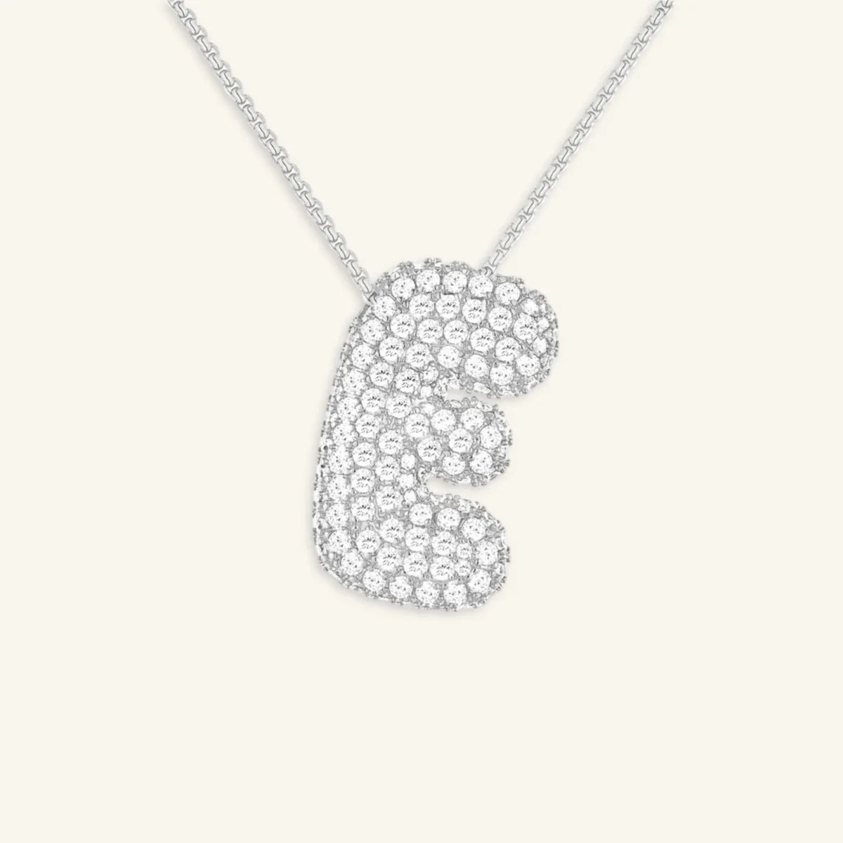 Bubble Letter Initial Necklace