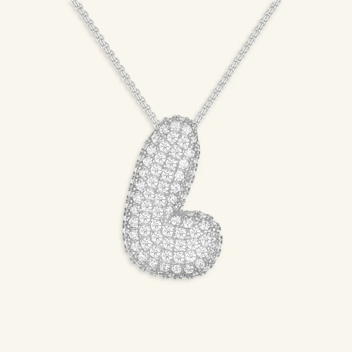 Bubble Letter Initial Necklace