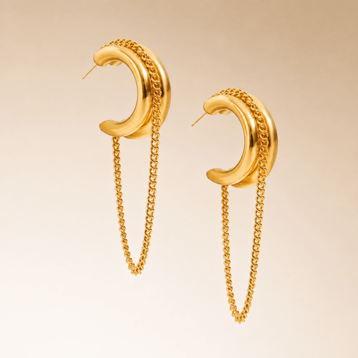 Calista Double-Curve Chain Hoops
