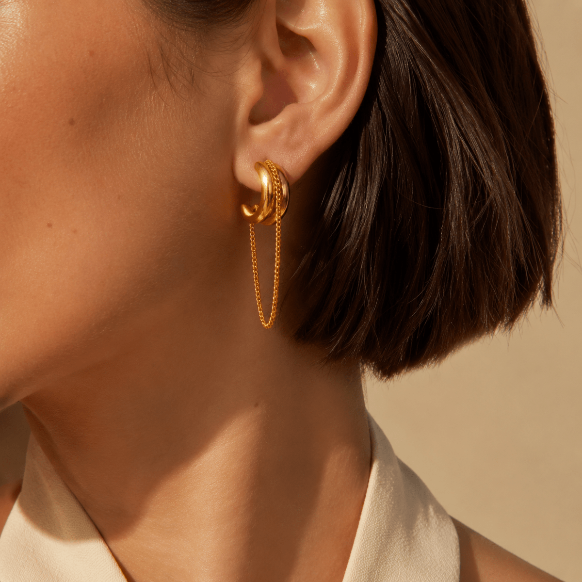 Calista Double-Curve Chain Hoops