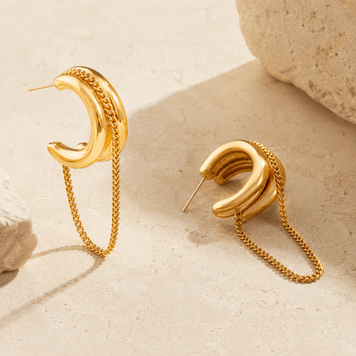 Calista Double-Curve Chain Hoops