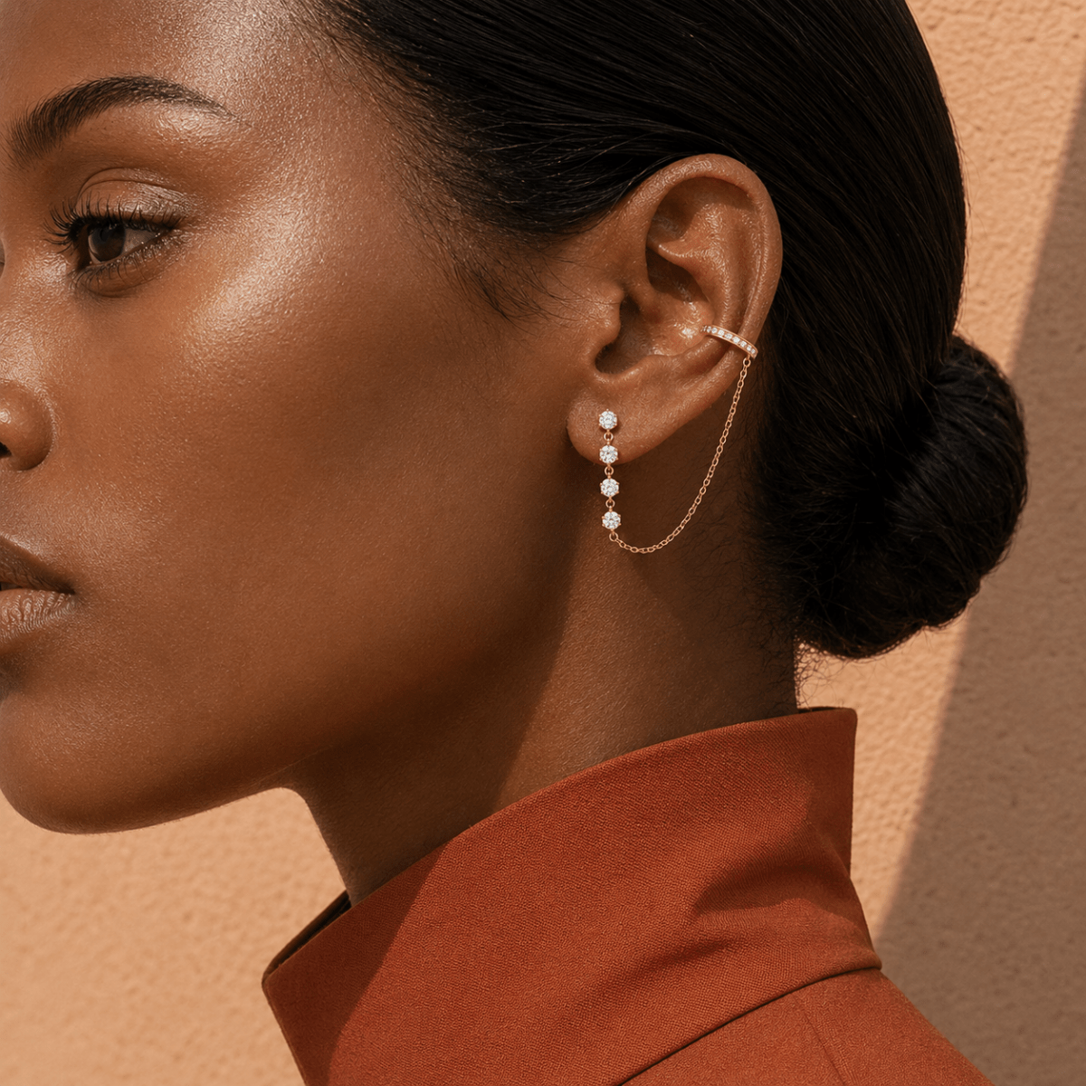 Calista Pavé Chain Ear Cuff