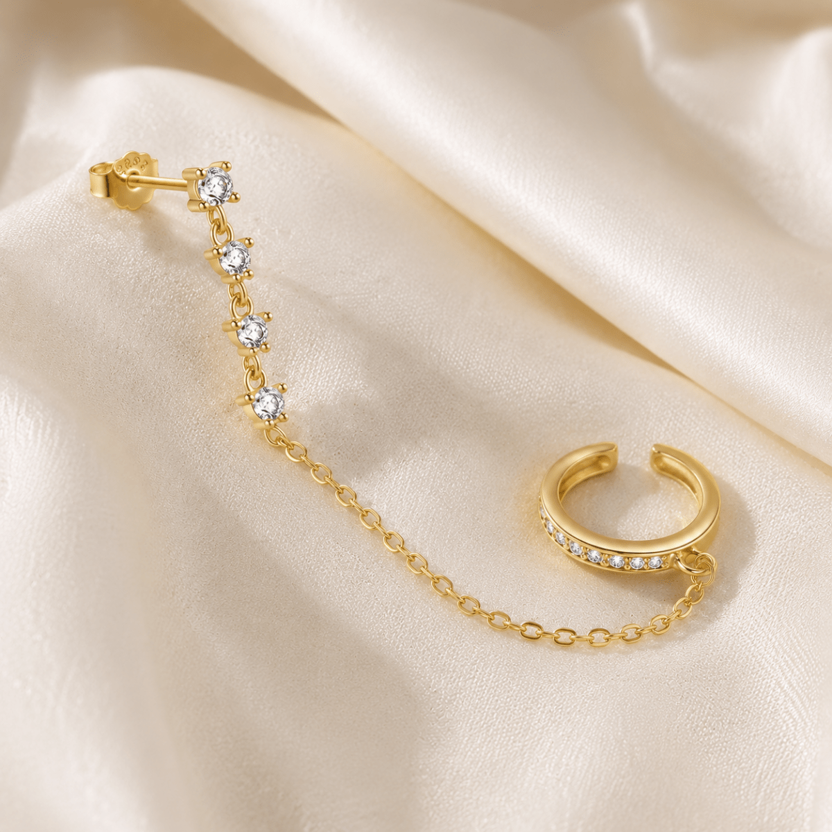 Calista Pavé Chain Ear Cuff