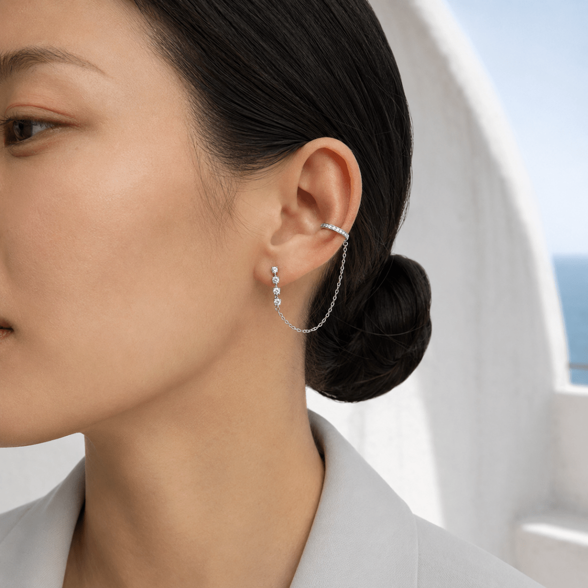 Calista Pavé Chain Ear Cuff