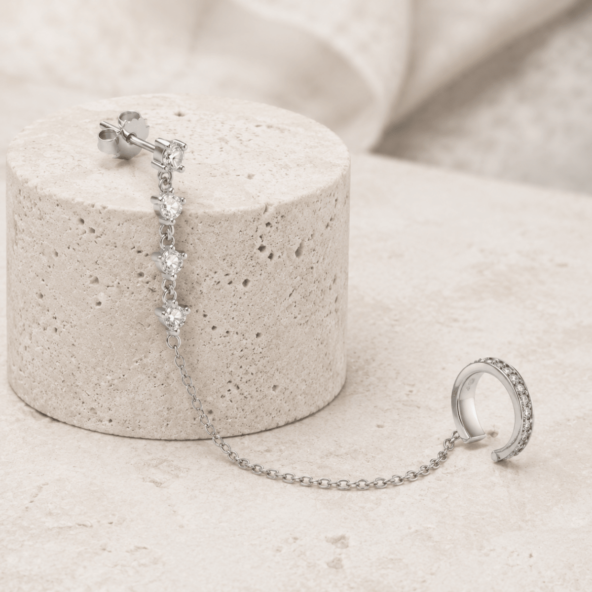 Calista Pavé Chain Ear Cuff