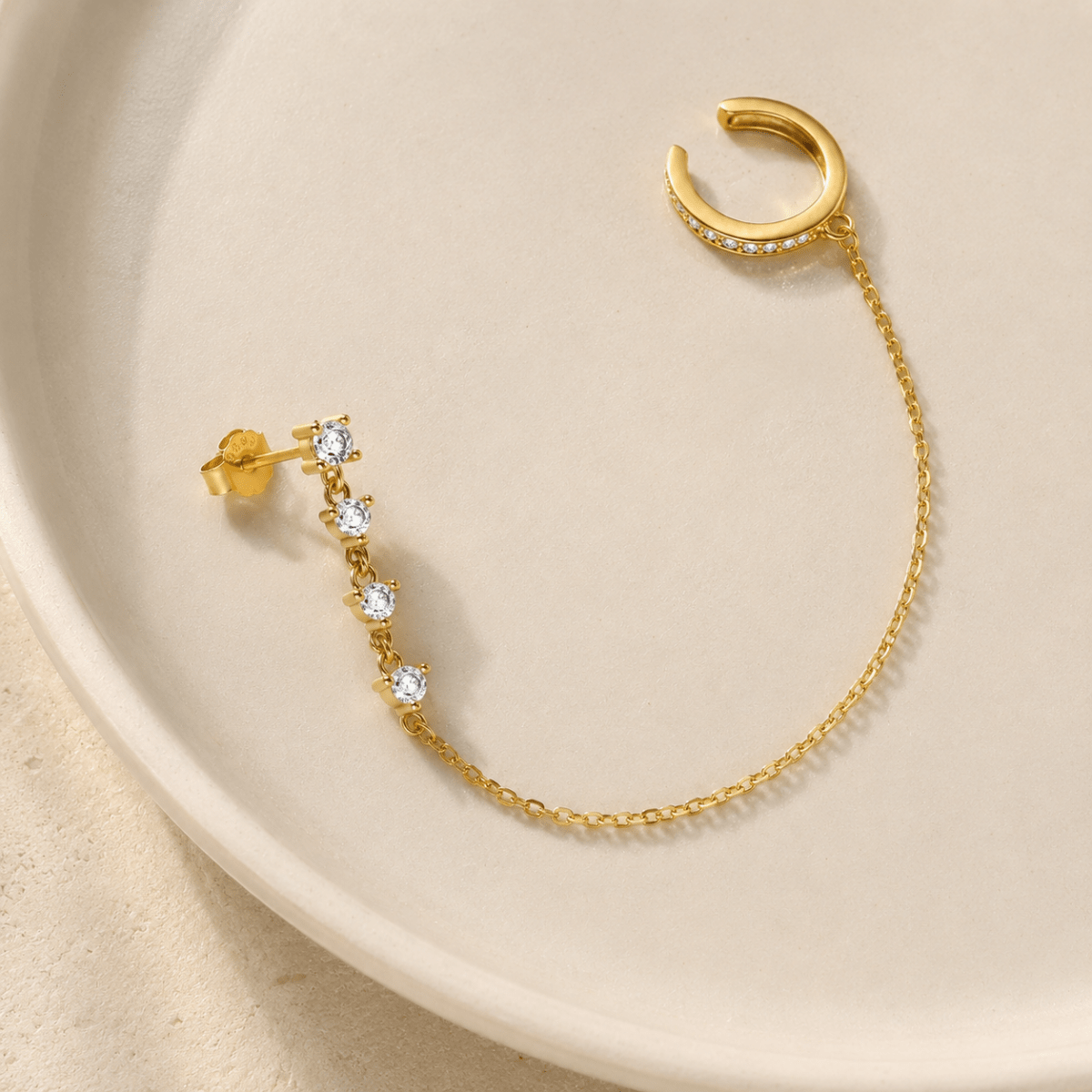 Calista Pavé Chain Ear Cuff