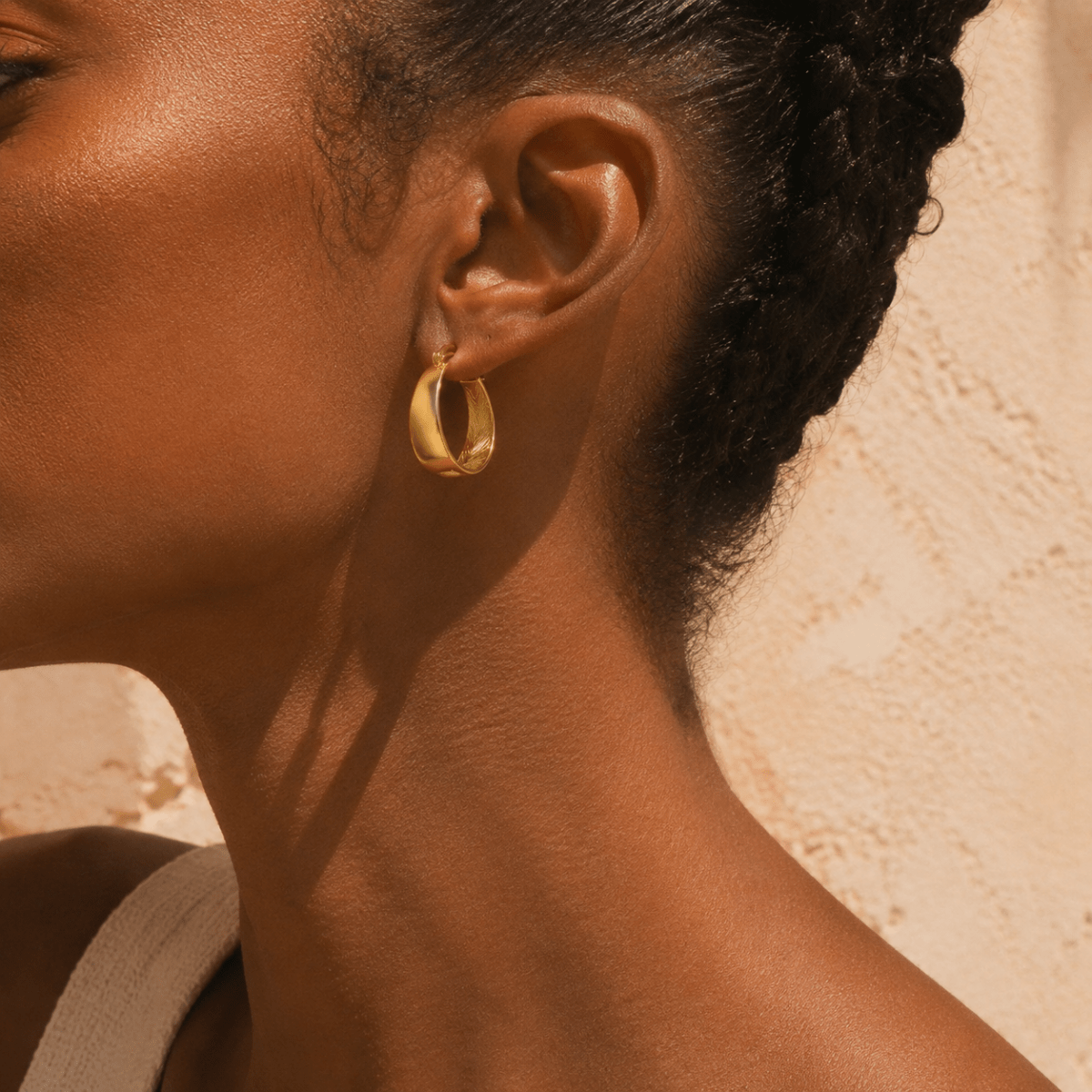Calista Sculpted Ribbon Hoop Earrings