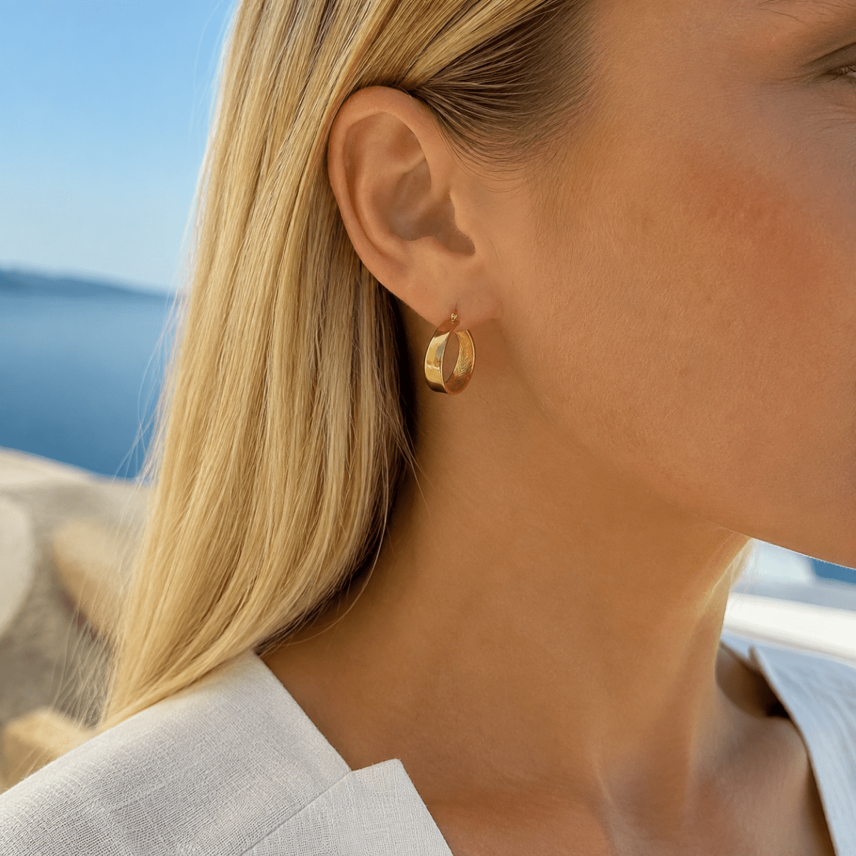 Calista Sculpted Ribbon Hoop Earrings