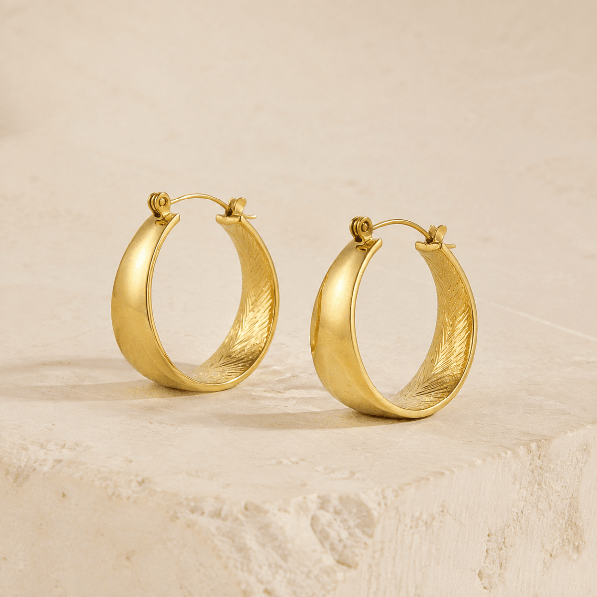 Calista Sculpted Ribbon Hoop Earrings