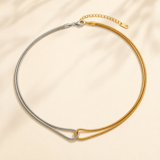 Celeste Two-Tone Infinity Knot Necklace
