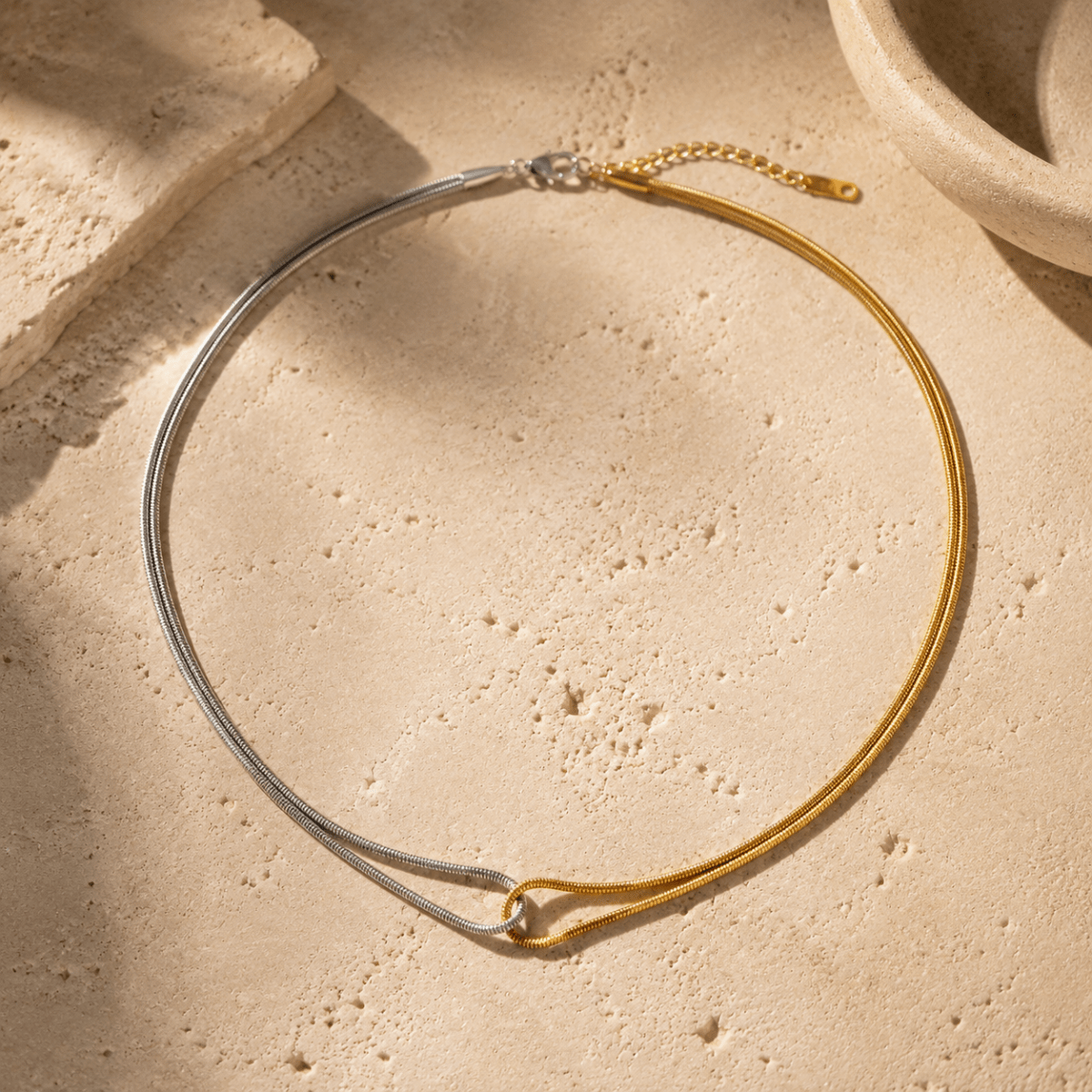 Celeste Two-Tone Infinity Knot Necklace