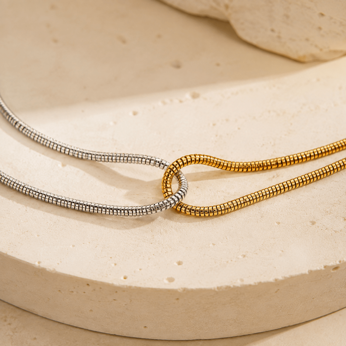 Celeste Two-Tone Infinity Knot Necklace