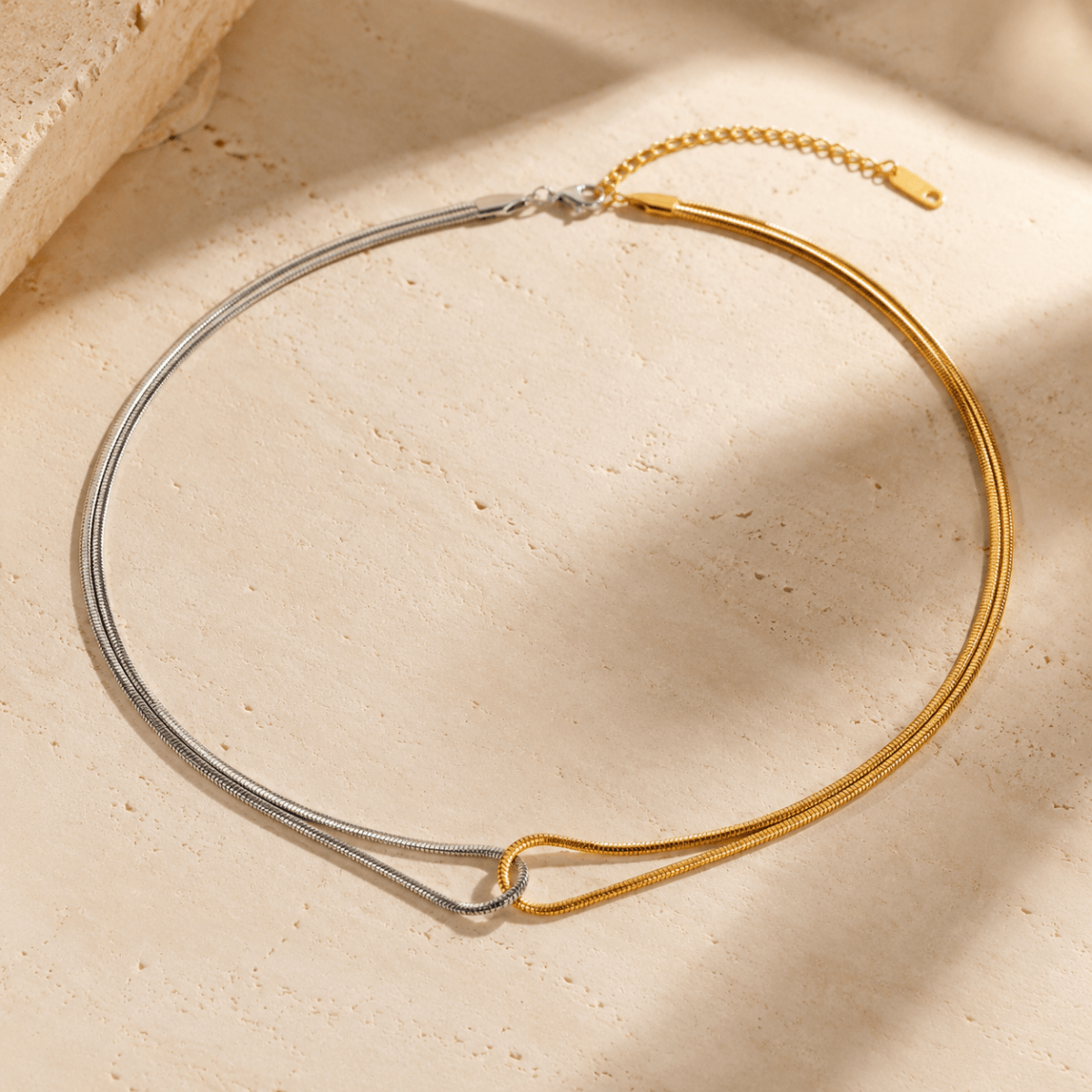 Celeste Two-Tone Infinity Knot Necklace
