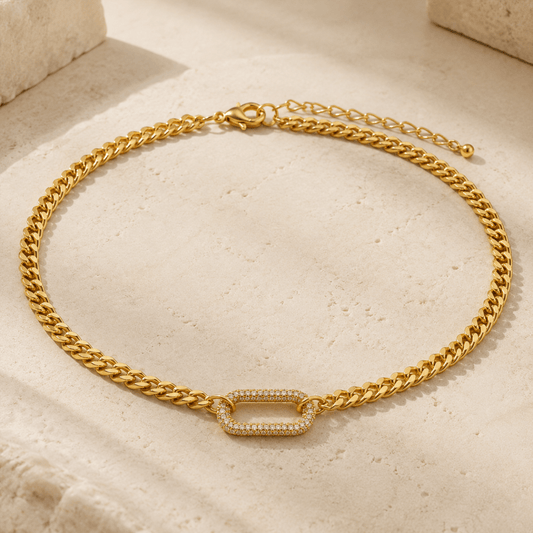 Celestine Pavé Link Choker