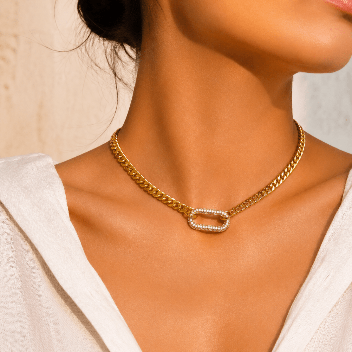 Celestine Pavé Link Choker