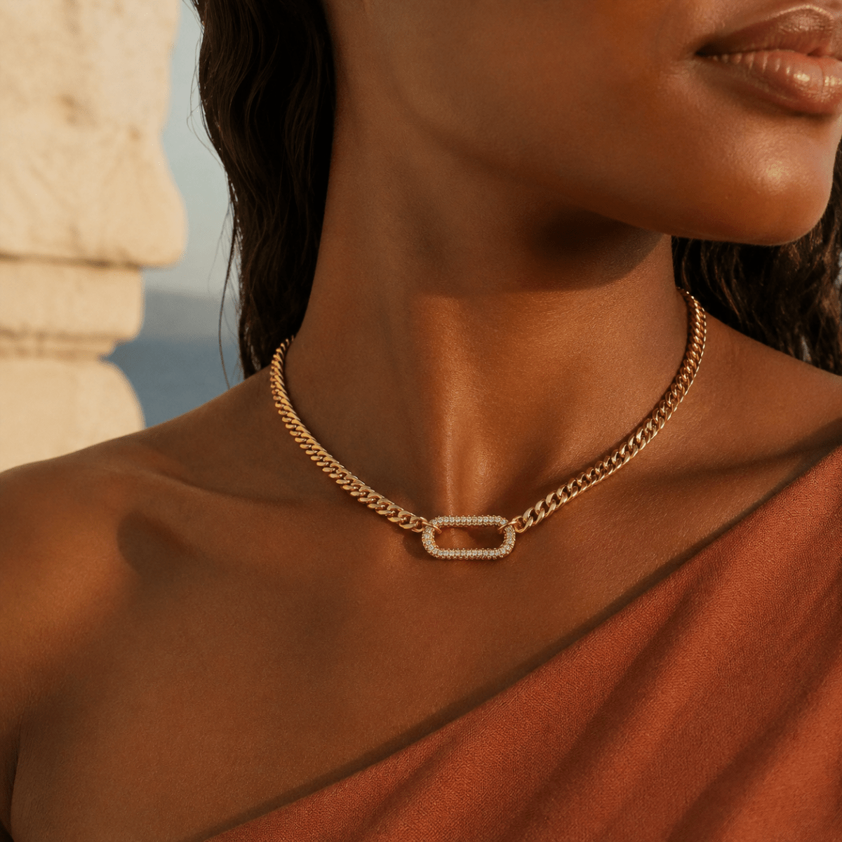 Celestine Pavé Link Choker