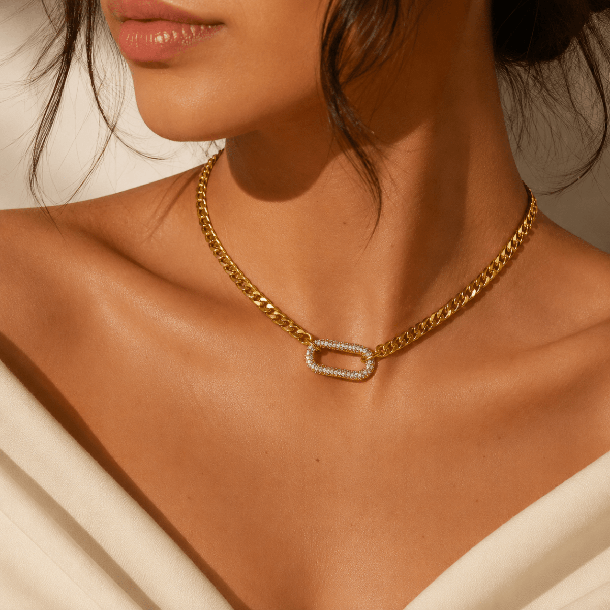 Celestine Pavé Link Choker