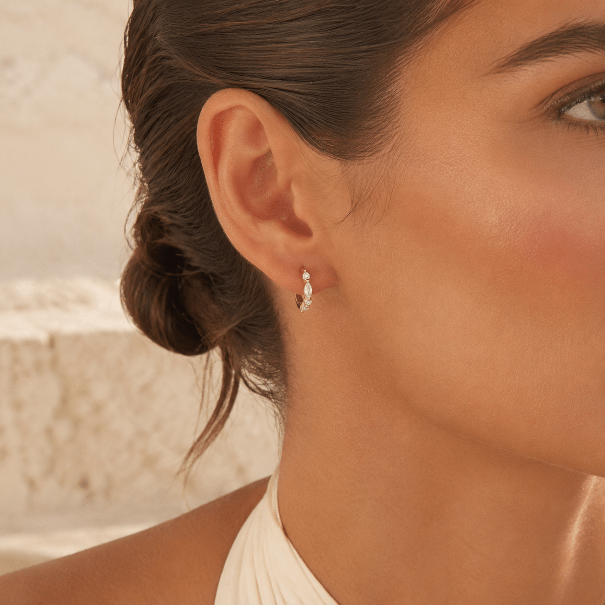 Elara Mixed-Cut Huggie Earrings