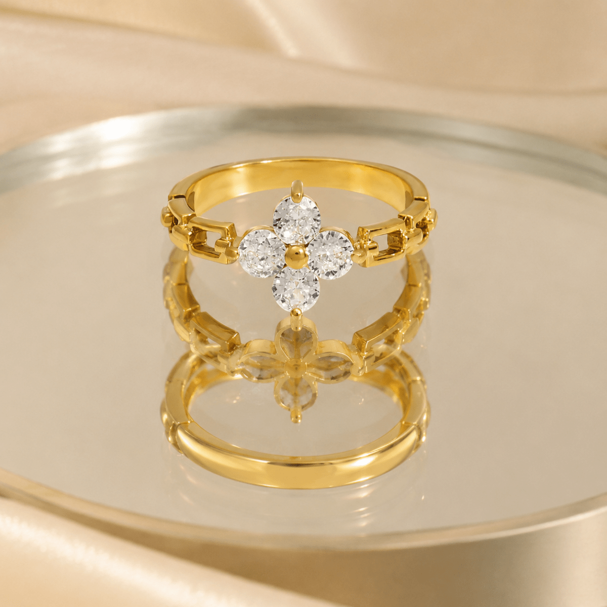 Elodie Crystal Petal Ring