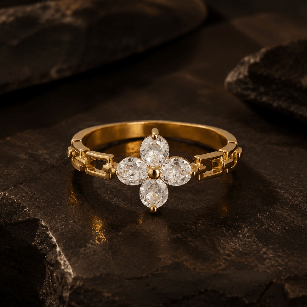 Elodie Crystal Petal Ring