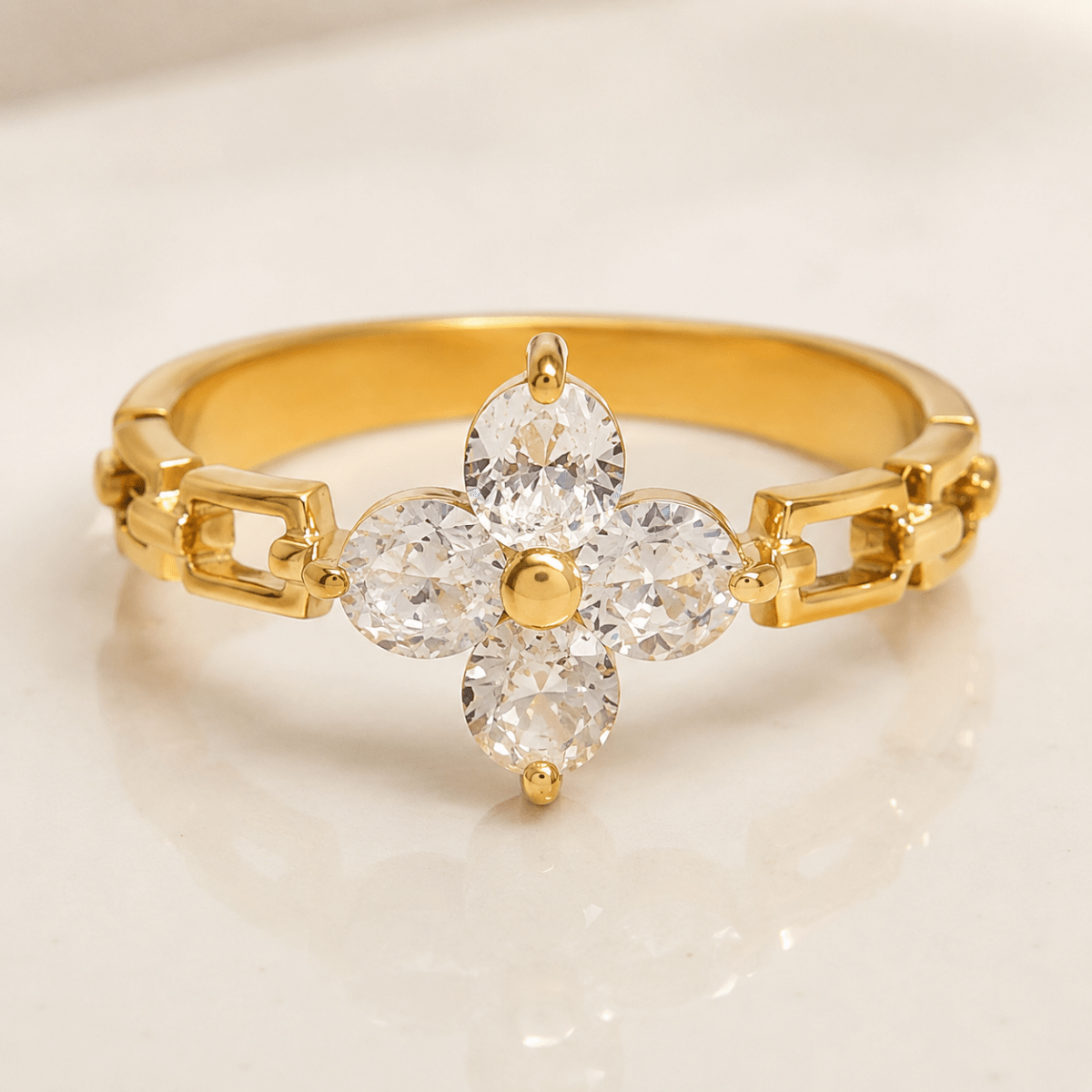 Elodie Crystal Petal Ring