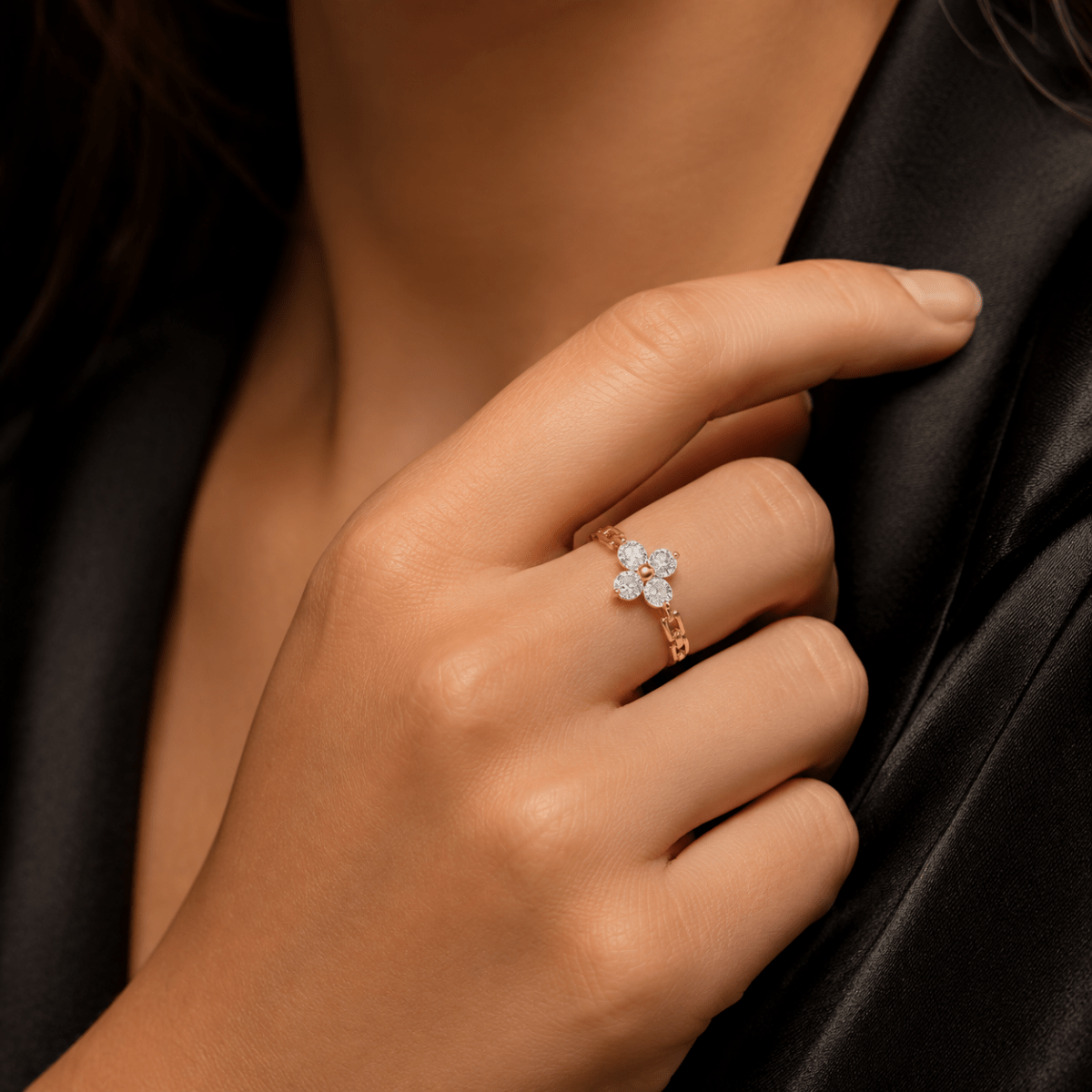 Elodie Crystal Petal Ring