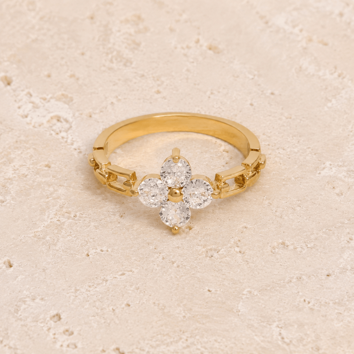Elodie Crystal Petal Ring