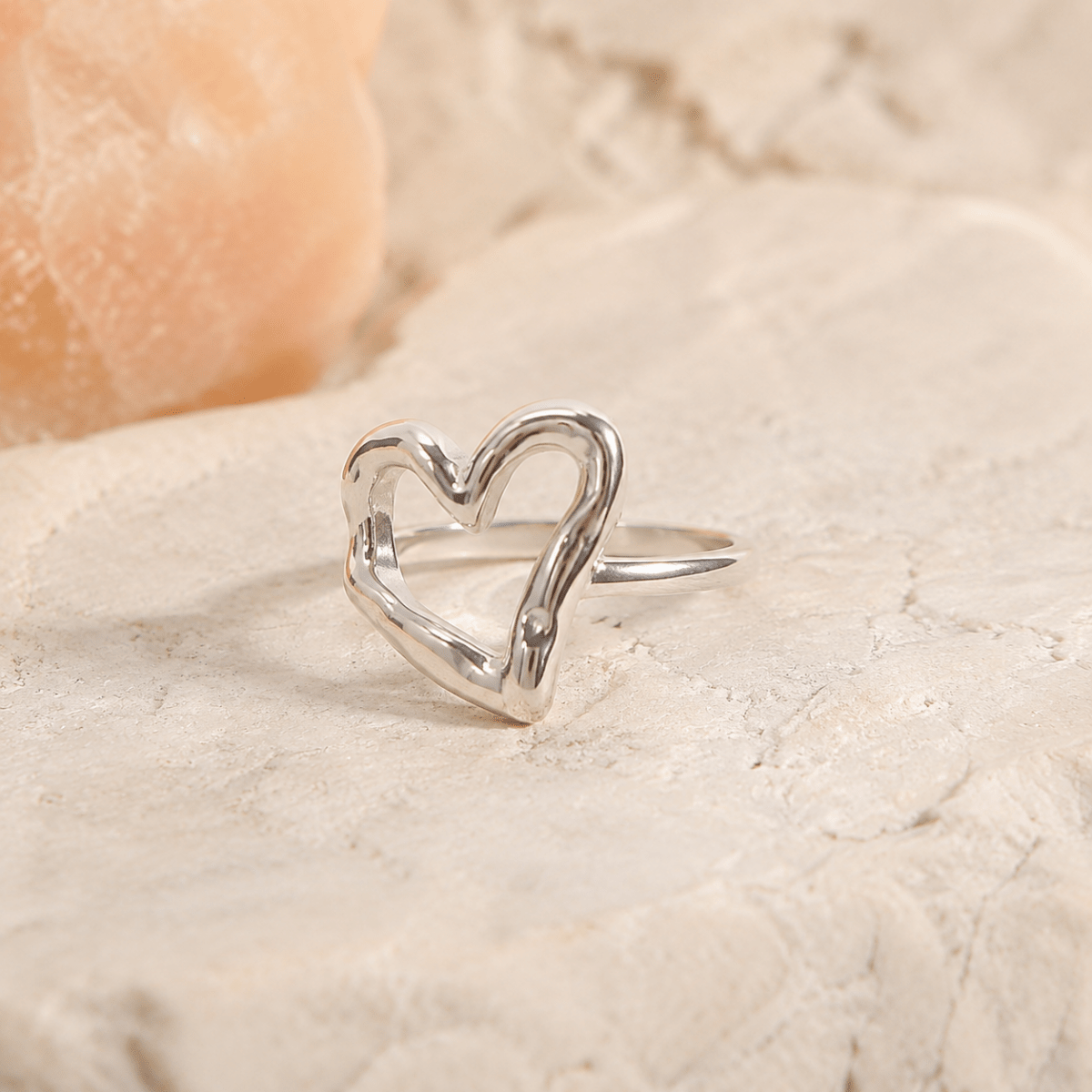 Evadne Organic Open Heart Ring