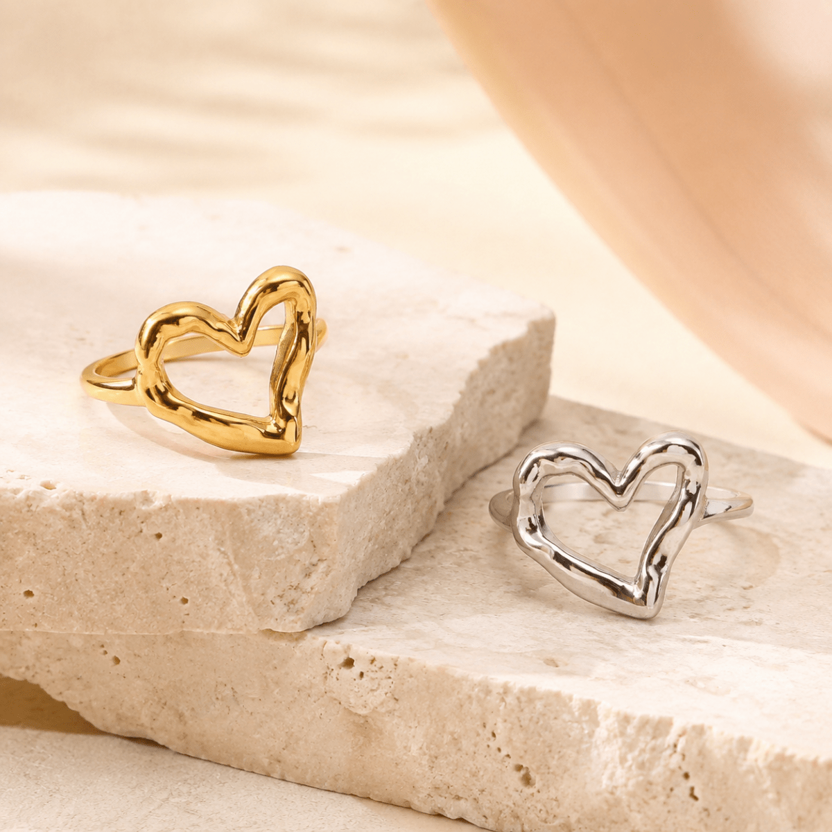Evadne Organic Open Heart Ring