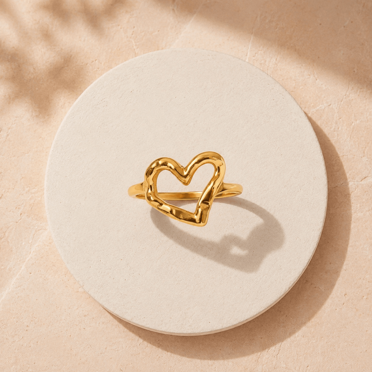 Evadne Organic Open Heart Ring