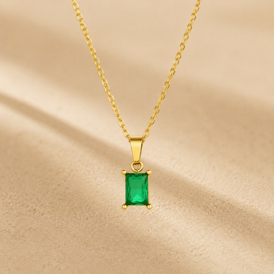 Evelina Green Solitaire Necklace
