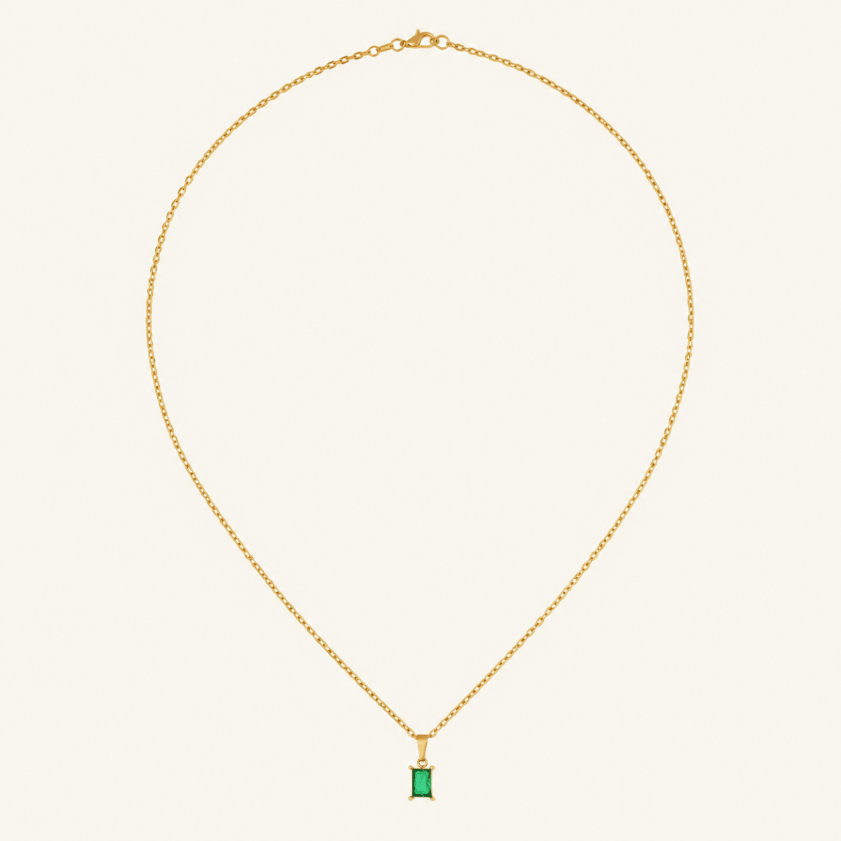 Evelina Green Solitaire Necklace