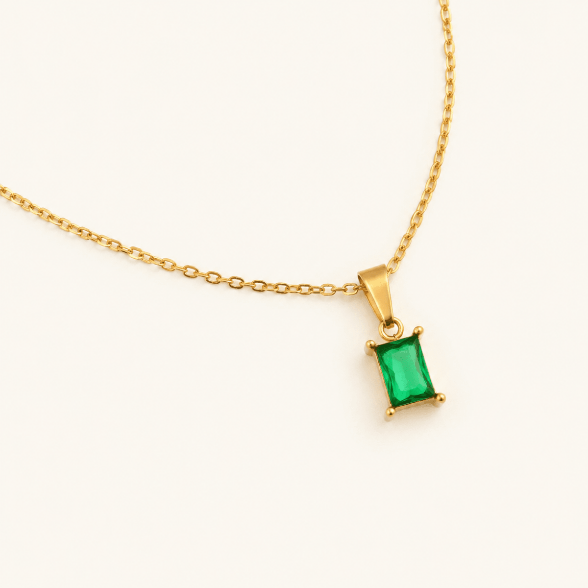 Evelina Green Solitaire Necklace