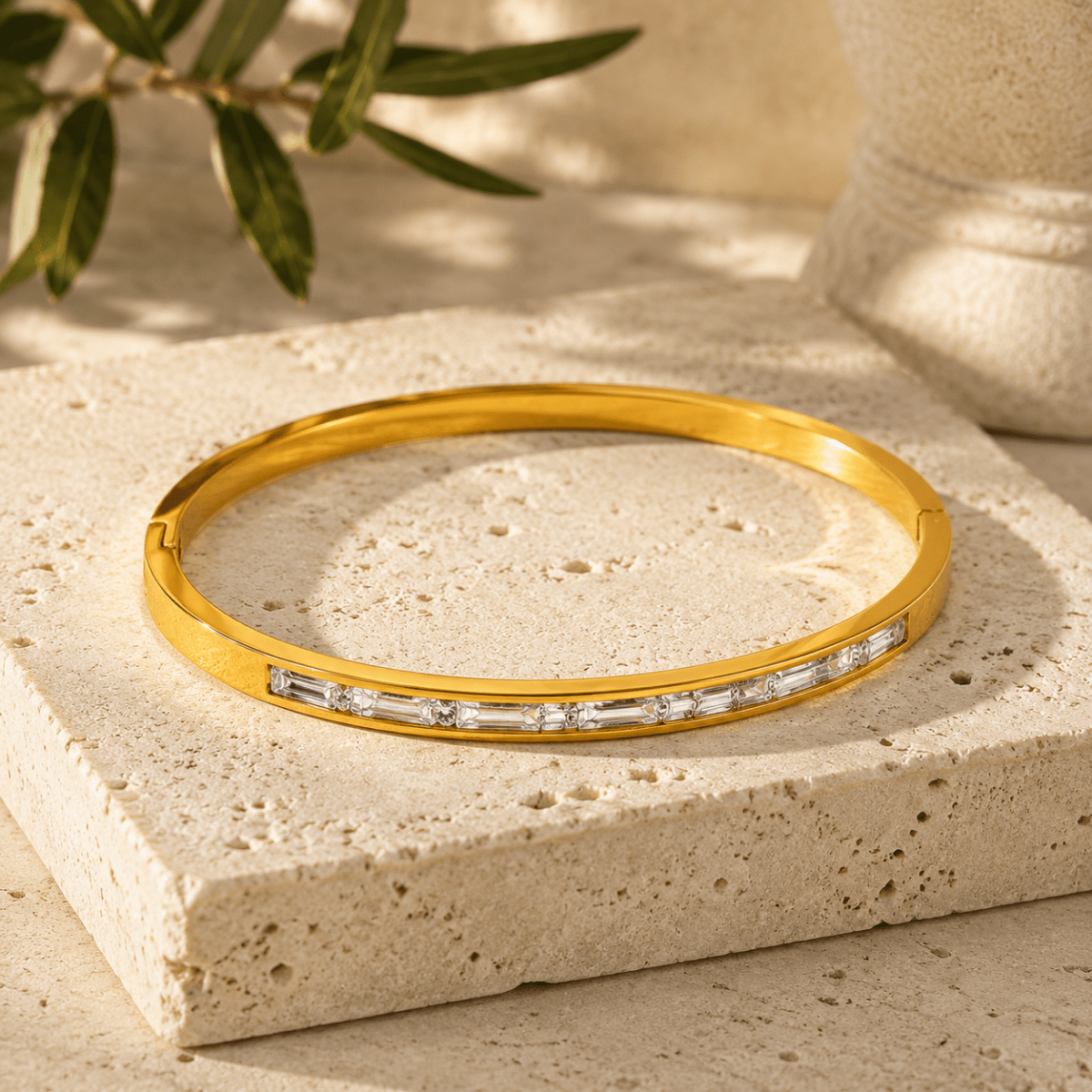 Gianna Baguette Hinged Bangle