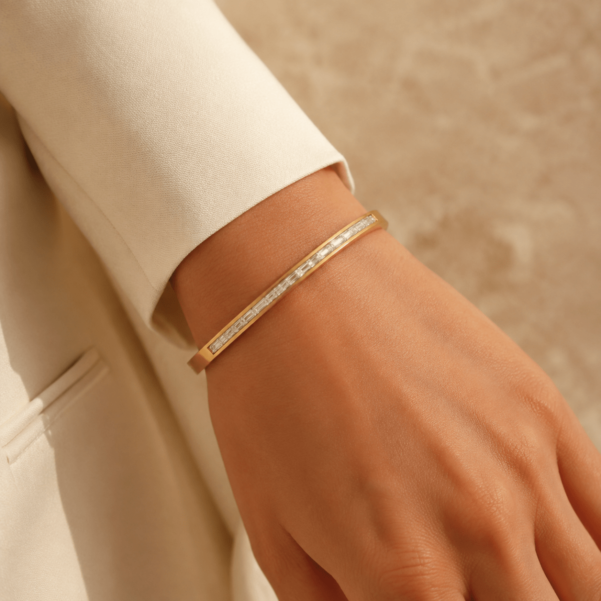 Gianna Baguette Hinged Bangle