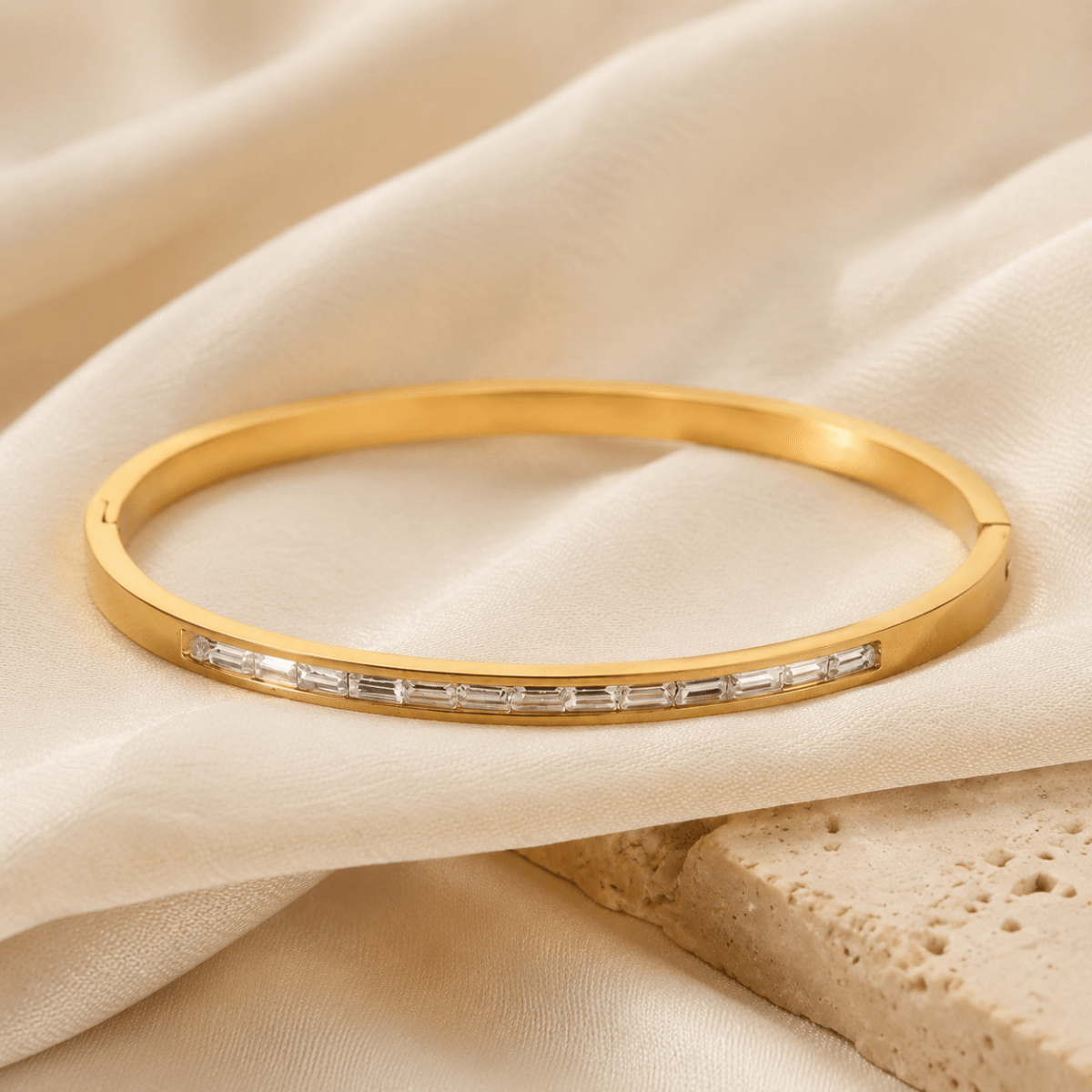 Gianna Baguette Hinged Bangle