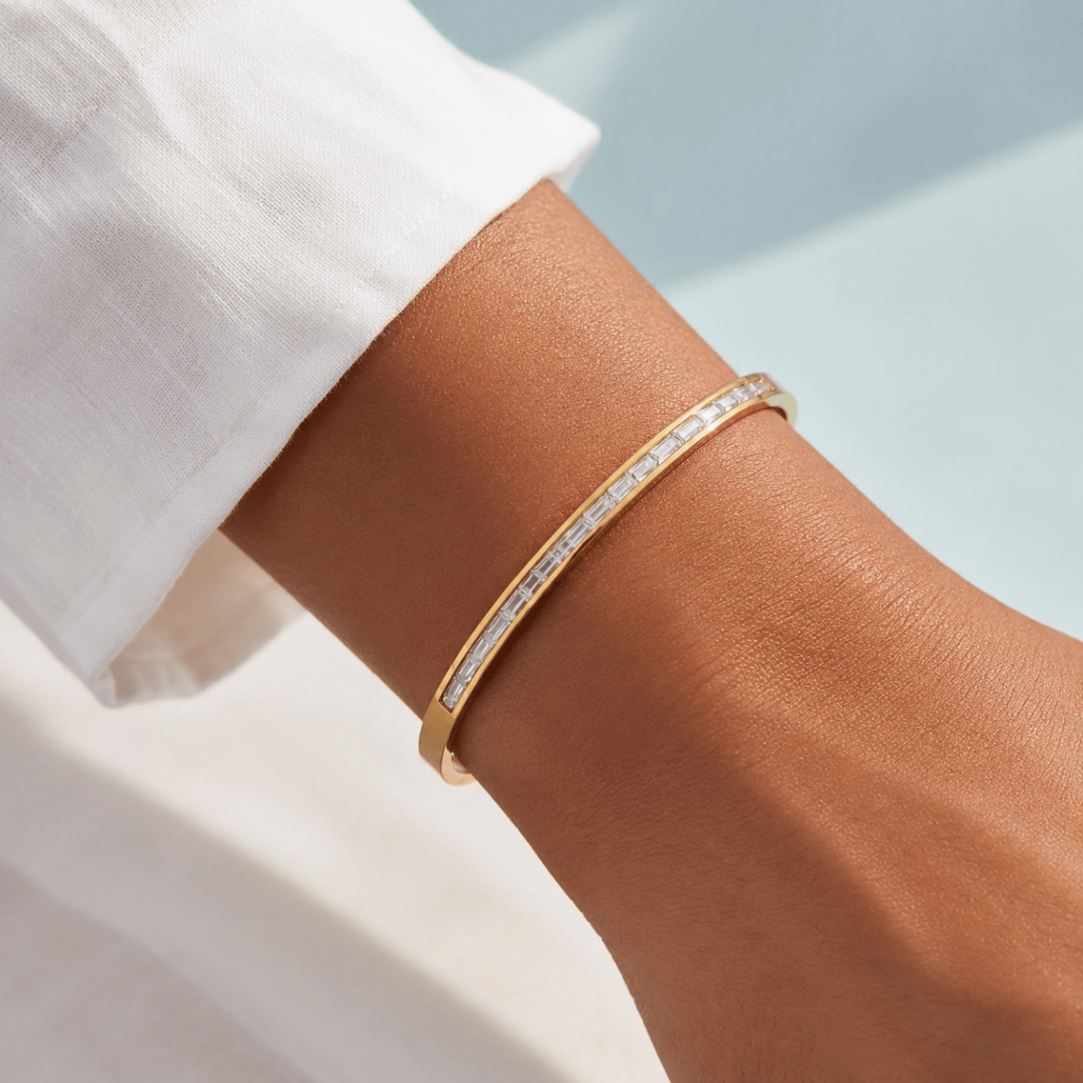Gianna Baguette Hinged Bangle
