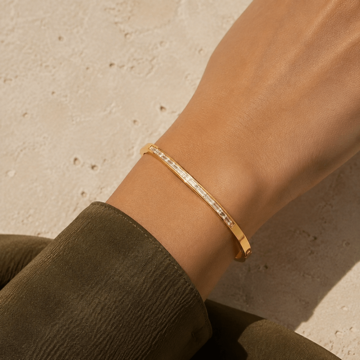 Gianna Baguette Hinged Bangle