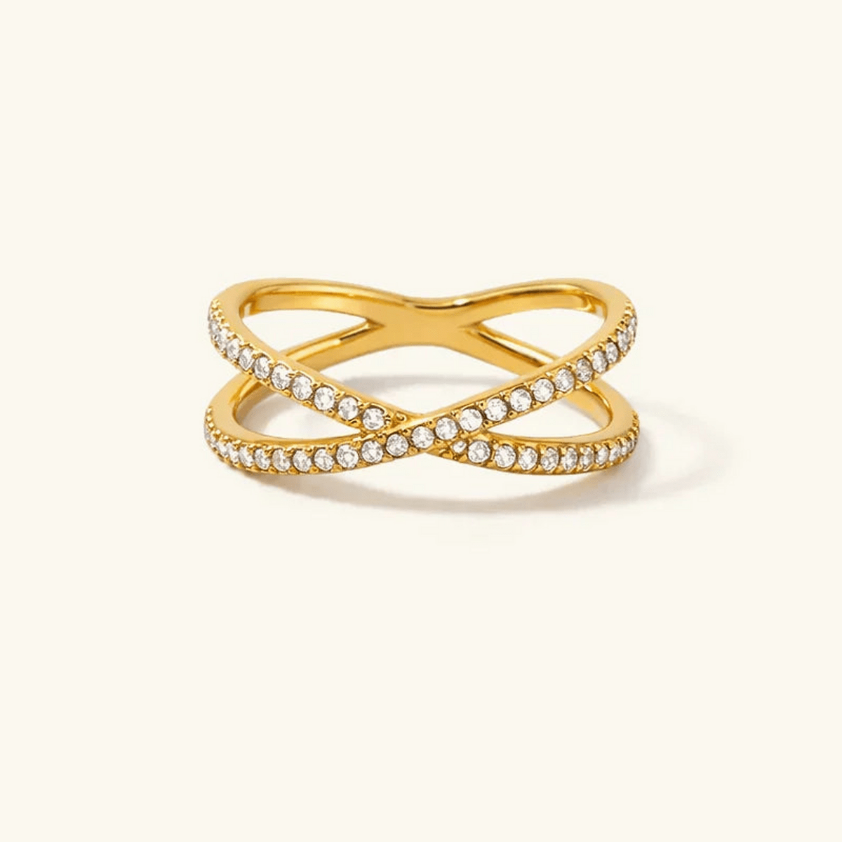 Ione Pavé Crossover Ring