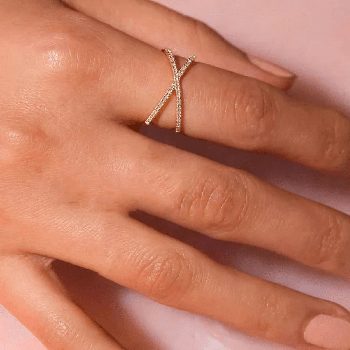 Ione Pavé Crossover Ring