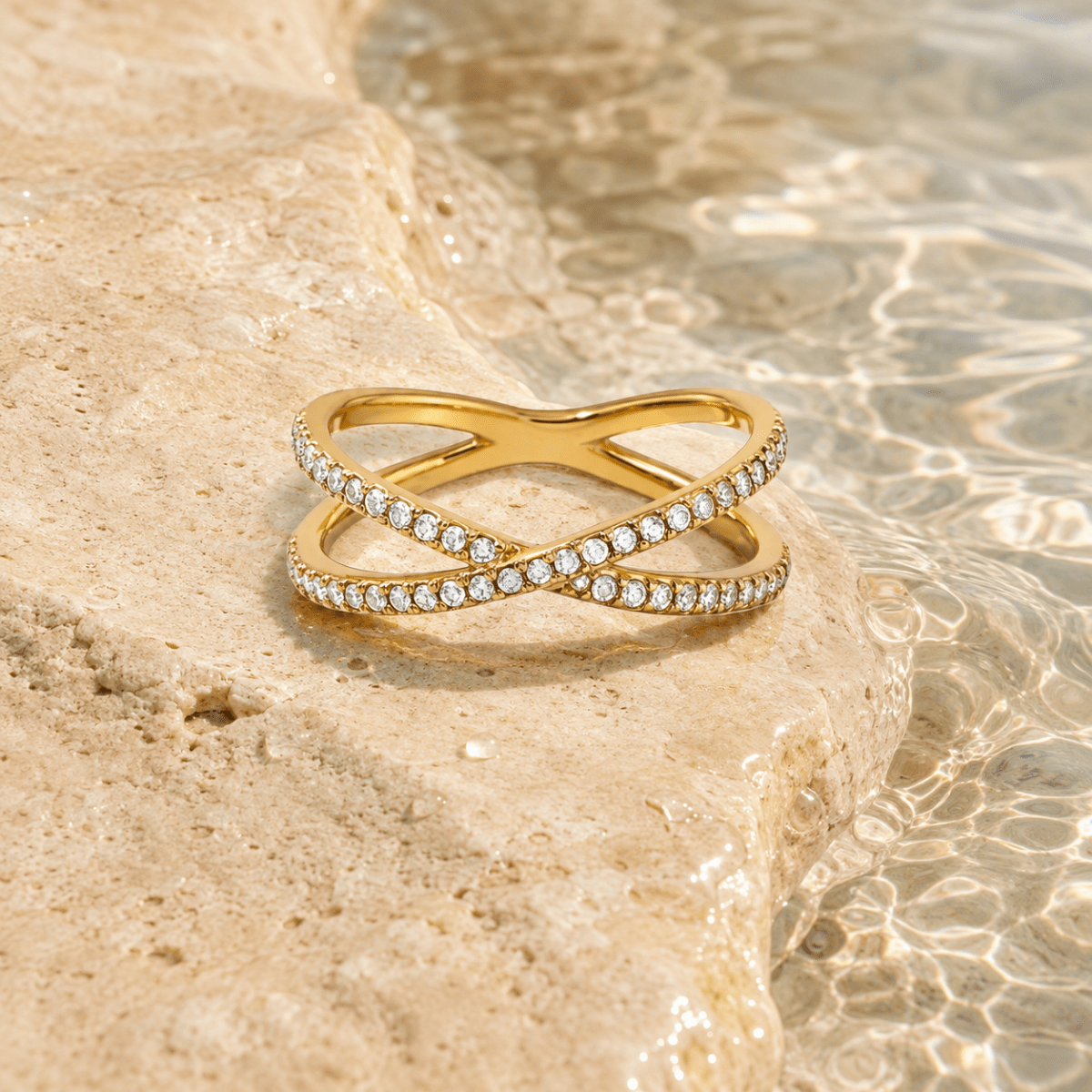 Ione Pavé Crossover Ring