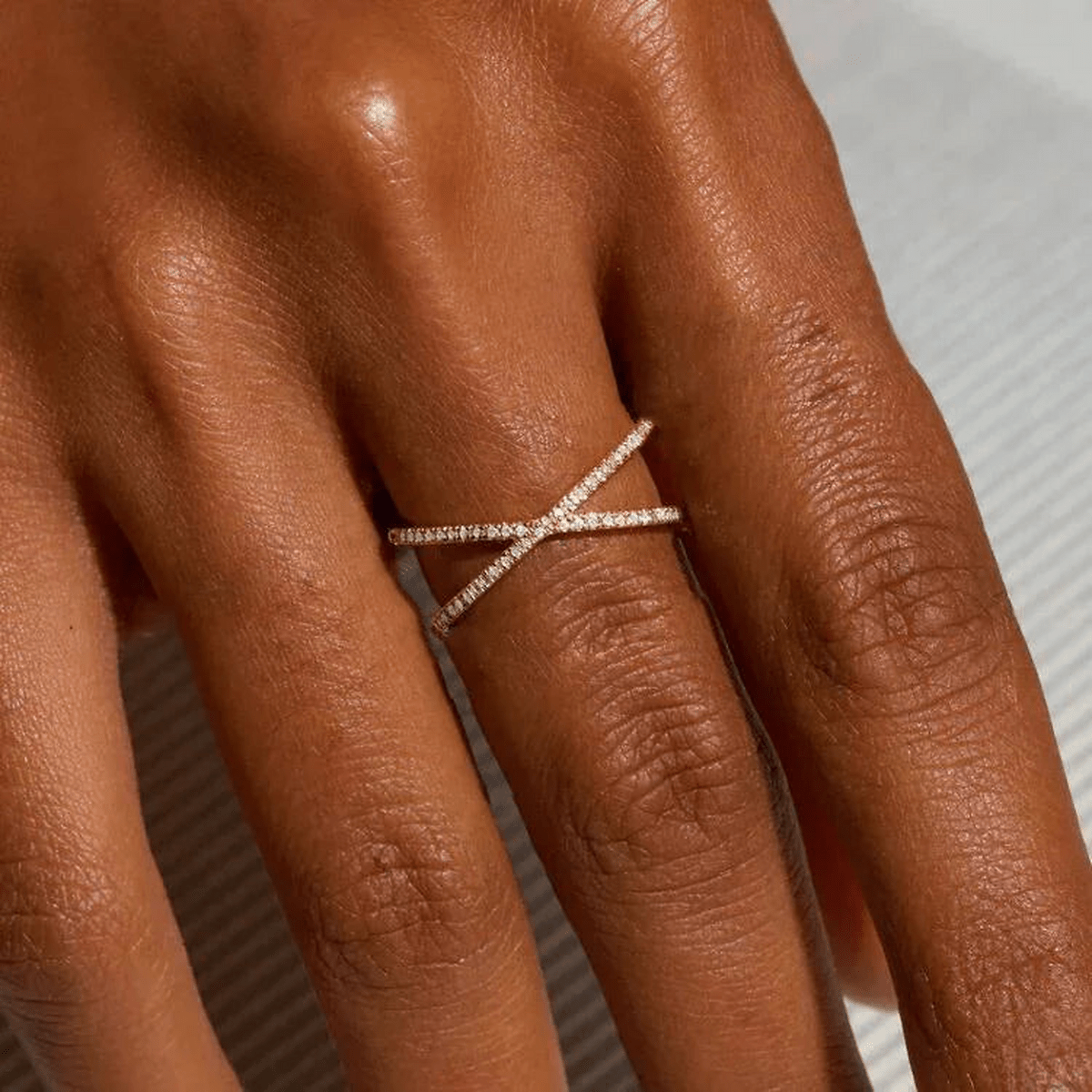 Ione Pavé Crossover Ring