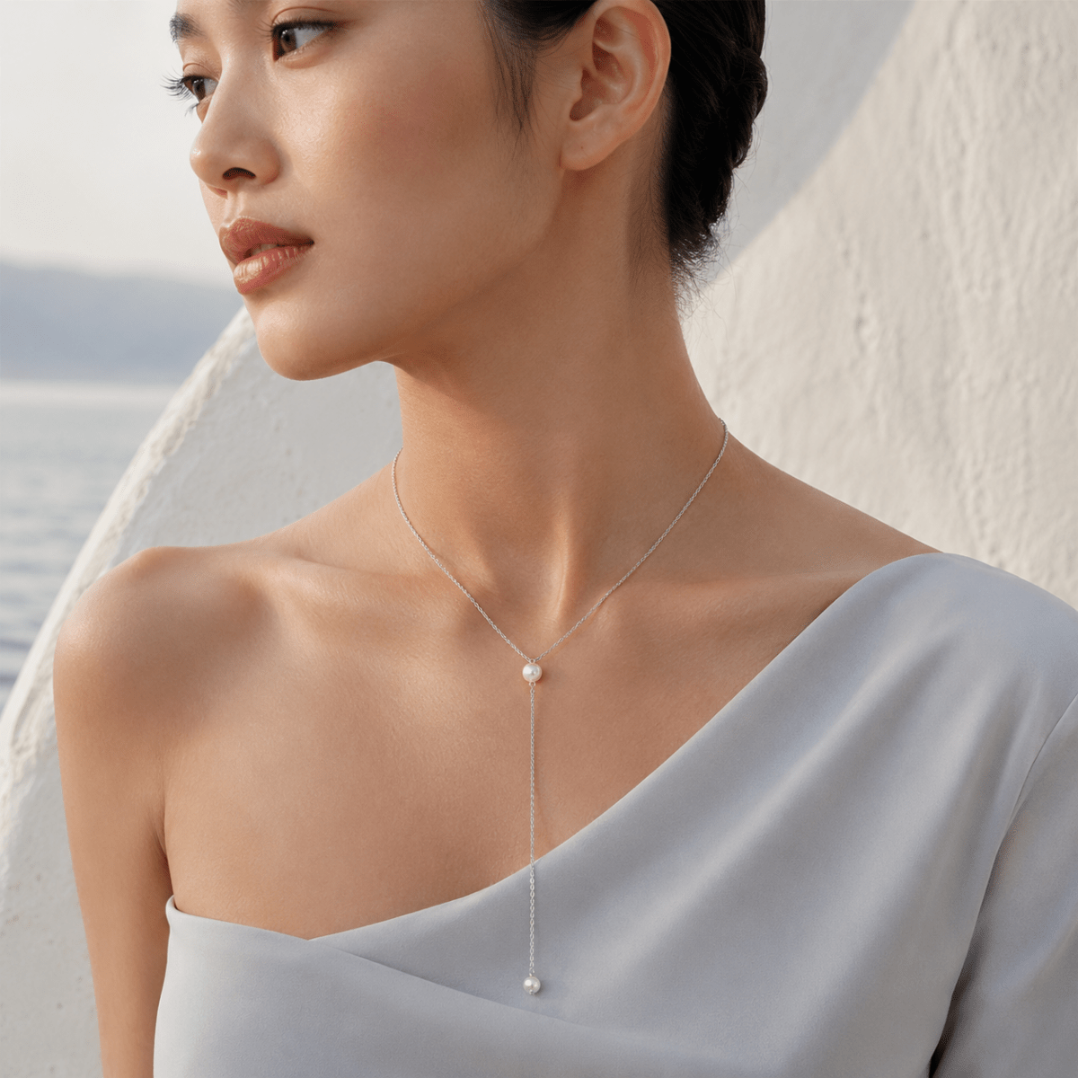 Iria Pearl Lariat Necklace