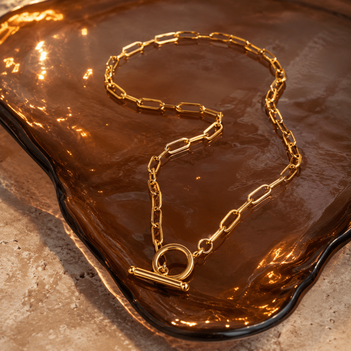 Isadora Paperclip Toggle Necklace