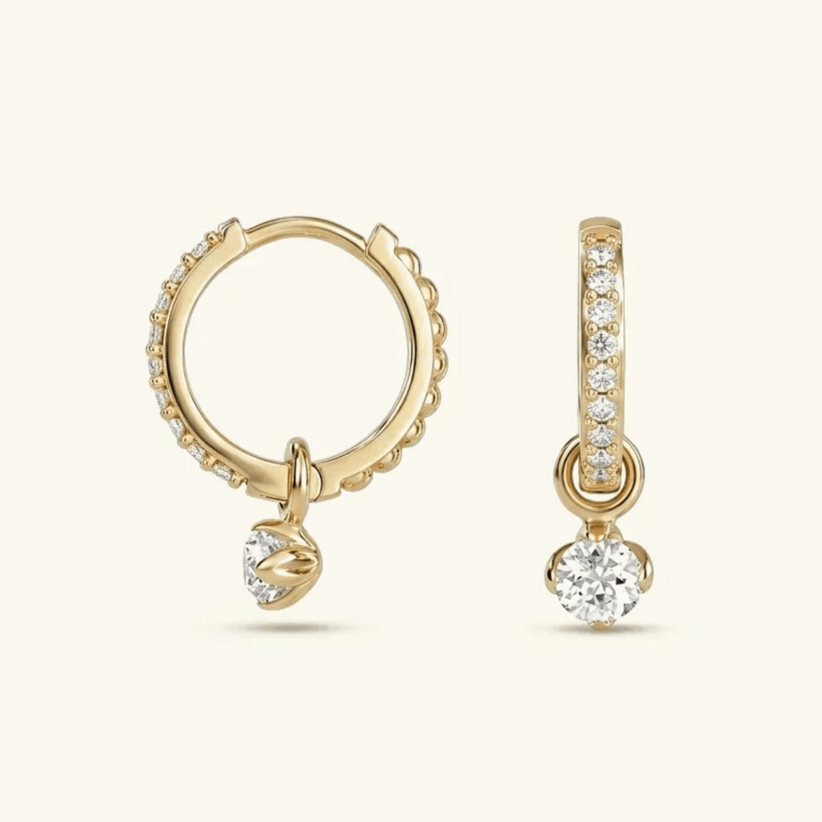 Isola Reversible Pavé Charm Hoops