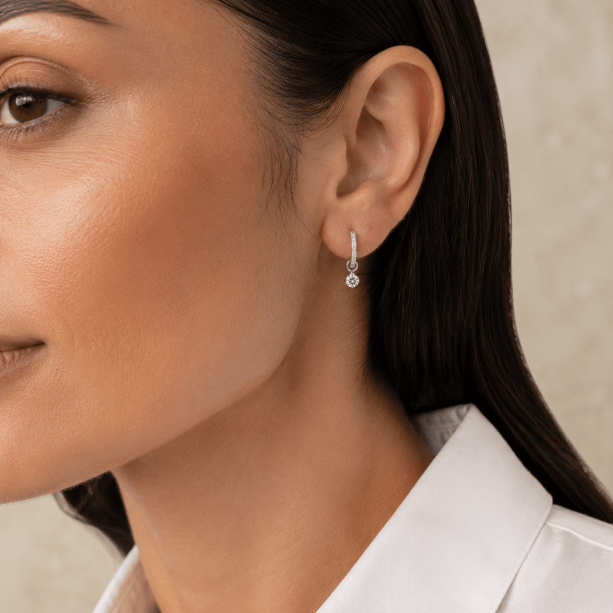 Isola Reversible Pavé Charm Hoops