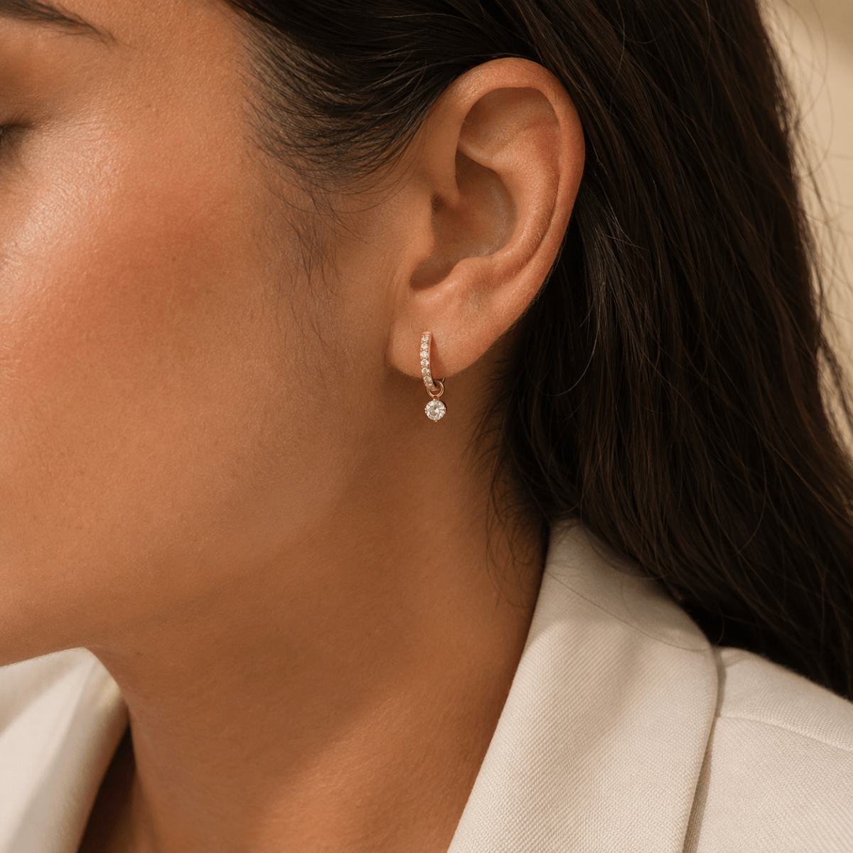 Isola Reversible Pavé Charm Hoops