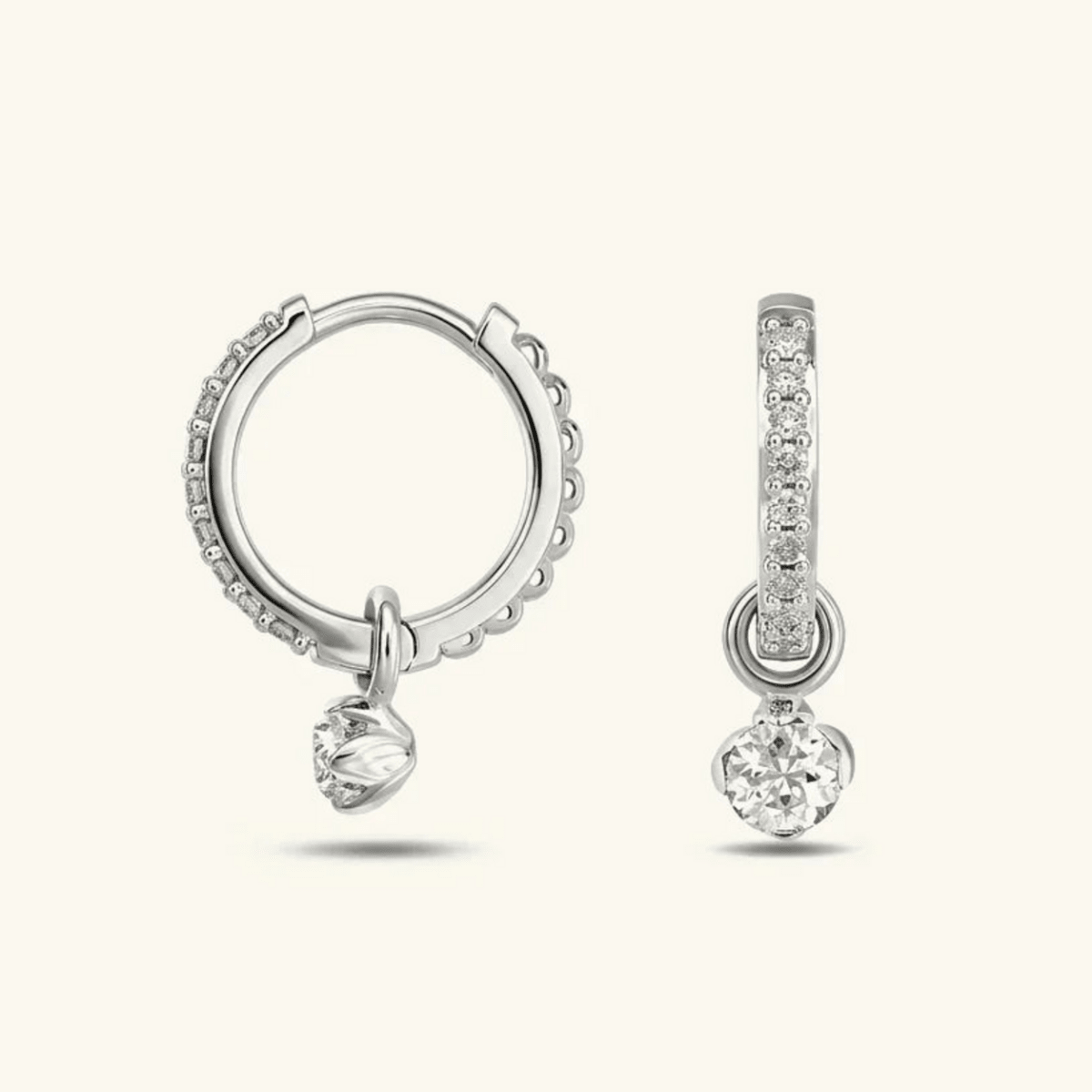 Isola Reversible Pavé Charm Hoops
